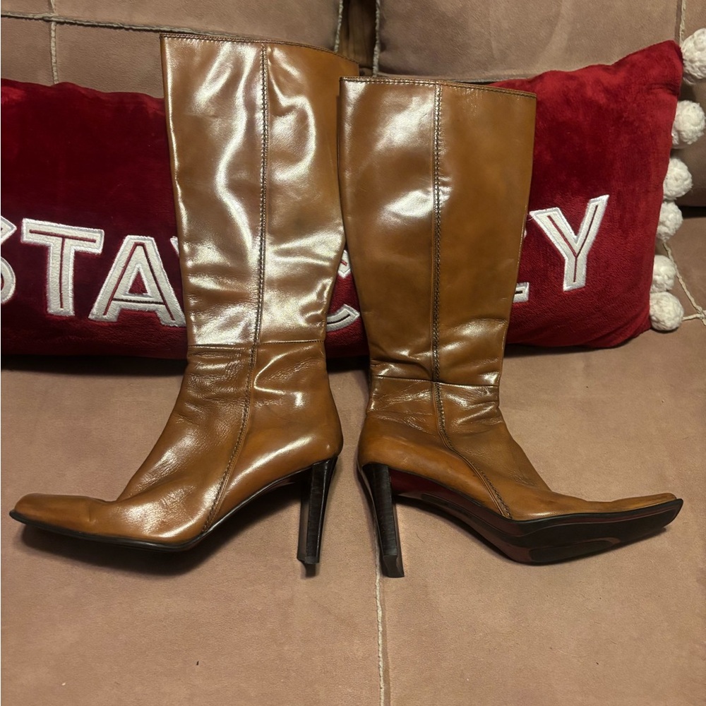 Nine West Brown Leather Knee-High Boots